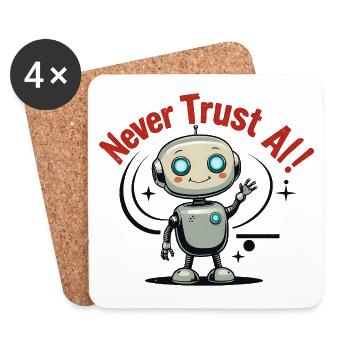 Never Trust AI - Untersetzer (4er-Set) - Weiß - Vorne