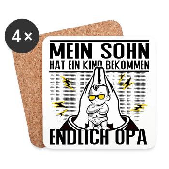 Endlich Opa – Mein Sohn hat ein Kind bekommen - Untersetzer (4er-Set) - Weiß - Vorne