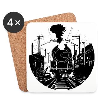 Railway Drawing - Coasters (set of 4) - white - Front