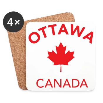 OTTAWA, CANADA - Dessous de verre (lot de 4) - blanc - Devant
