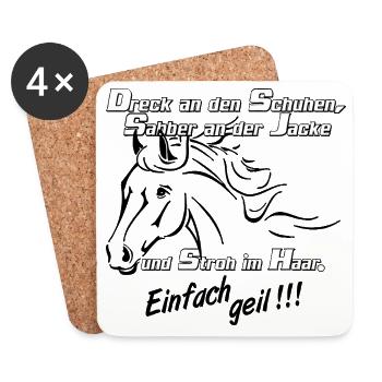 Horse , Horses , Riding , Horse Friend - Coasters (set of 4) - white - Front