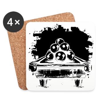 Billiards Comic Look - Coasters (set of 4) - white - Front