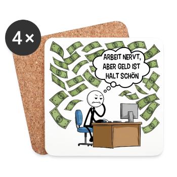 Arbeit nervt - Untersetzer (4er-Set) - Weiß - Vorne