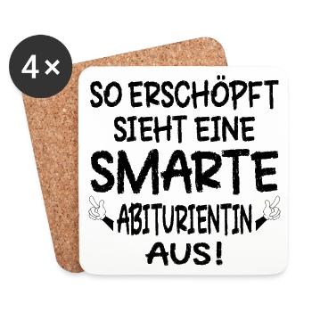 ABITURIENTIN ERSCHÖPFUNG ABITUR ABI - Untersetzer (4er-Set) - Weiß - Vorne