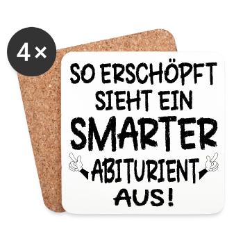 SCHULABSCHLUSS ABITUR 2026 ERSCHÖPFUNG - Untersetzer (4er-Set) - Weiß - Vorne