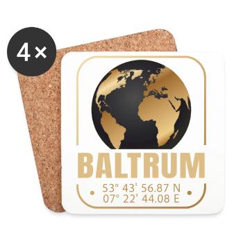 Baltrum - Untersetzer (4er-Set) - Weiß - Vorne