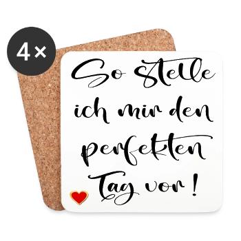 PERFEKTER TAG - Untersetzer (4er-Set) - Weiß - Vorne