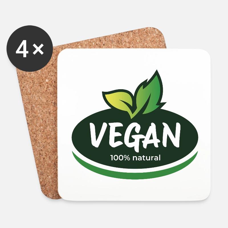 Vegan 100% natürlich. Bewusste Wahl - Untersetzer (4er-Set) - Weiß