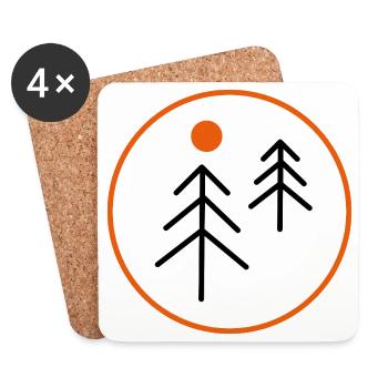 Arbre - Dessous de verre (lot de 4) - blanc - Devant