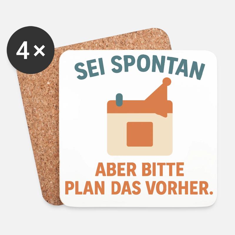 Spontan geplant - Untersetzer (4er-Set) - Weiß