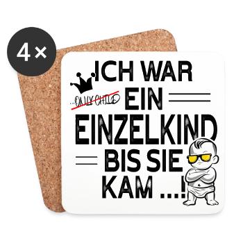 Einzelkind war gestern – Schwester kam! - Untersetzer (4er-Set) - Weiß - Vorne