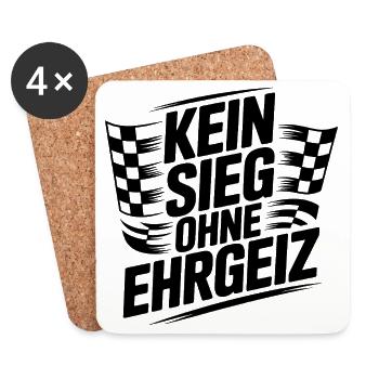 Kein Sieg ohne Ehrgeiz - Untersetzer (4er-Set) - Weiß - Vorne