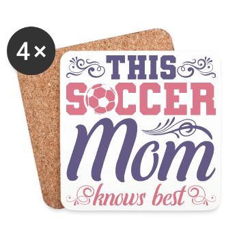 Fußball Mom - Untersetzer (4er-Set) - Weiß - Vorne
