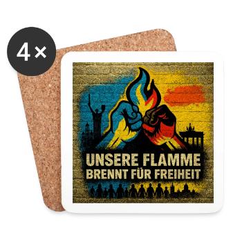 Notre flamme brûle pour la liberté Ukraine - Dessous de verre (lot de 4) - blanc - Devant