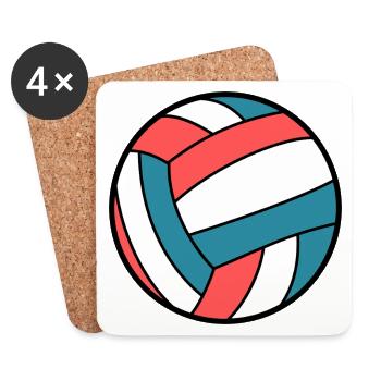 Wasserball Farben - Untersetzer (4er-Set) - Weiß - Vorne