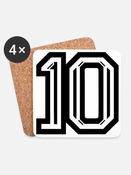 Stylish Number 10 Graphic - Coasters (set of 4) - white