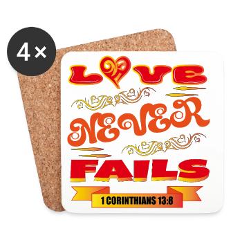 Love Never Fails - Coasters (set of 4) - white - Front