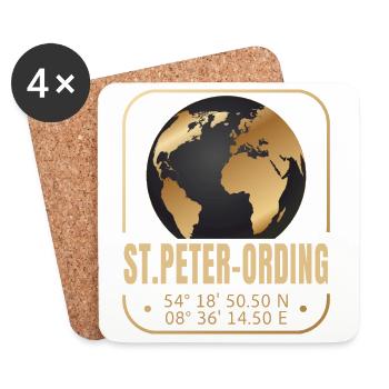 St.Peter-Ording - Untersetzer (4er-Set) - Weiß - Vorne