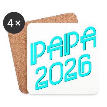 SCHWANGERSCHAFT VERKÜNDEN - VATER 2026 PAPA - Untersetzer (4er-Set) - Weiß - Vorne