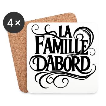La Famille D'abord - Papa Maman Enfants - Dessous de verre (lot de 4) - blanc - Devant