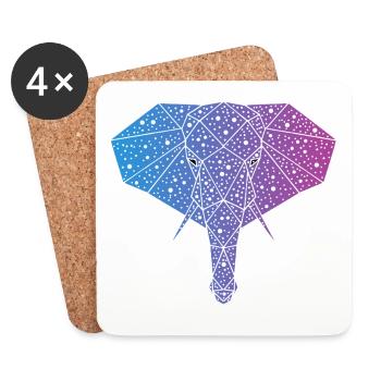 Galactic Elephant - Coasters (set of 4) - white - Front