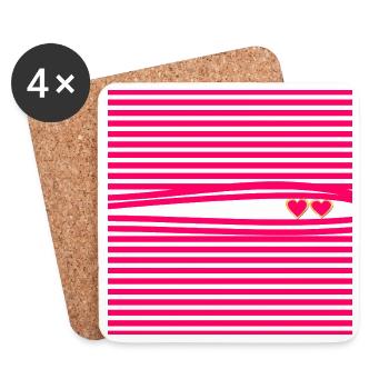 LOVE DECLARATION RELATIONSHIP LOVE HEARTS - Coasters (set of 4) - white - Front