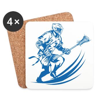 Lacrosse Player Graphics - Coasters (set of 4) - white - Front