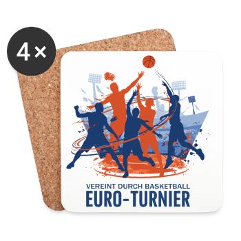 Basketball Turnier - Untersetzer (4er-Set) - Weiß - Vorne