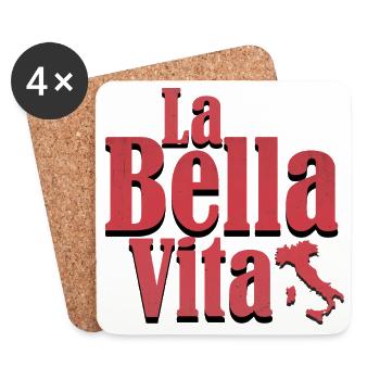 Italien, das schöne Leben - Untersetzer (4er-Set) - Weiß - Vorne