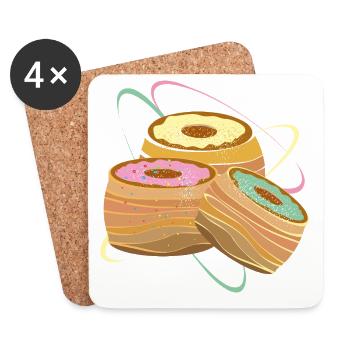 Drei Cronuts – Illustration mit süßer Verführung - Untersetzer (4er-Set) - Weiß - Vorne