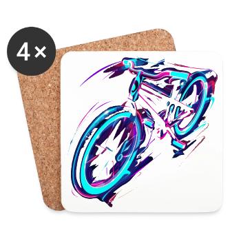 Bicycle Vaporwave - Coasters (set of 4) - white - Front