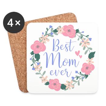Best Mom ever - lila - Untersetzer (4er-Set) - Weiß - Vorne