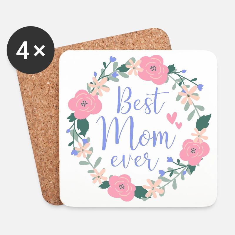 Best Mom ever - lila - Untersetzer (4er-Set) - Weiß