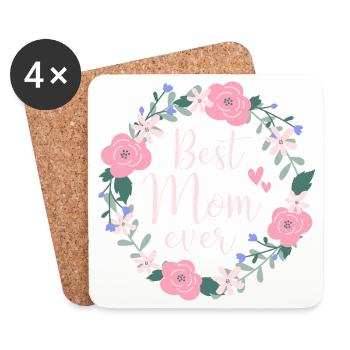 Best Mom ever - pink - Untersetzer (4er-Set) - Weiß - Vorne