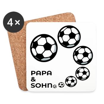 VATERTAG PAPA SOHN FUßBALLSPIELER FUSSBALL - Untersetzer (4er-Set) - Weiß - Vorne