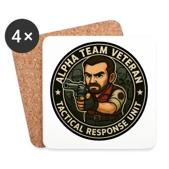 Alpha-Team-Veteran - Untersetzer (4er-Set) - Weiß - Vorne