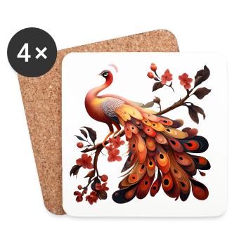 Elegance in feathers: - Coasters (set of 4) - white - Front