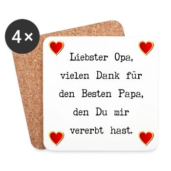 VATERTAG OPA PAPA PRÄGUNGEN - Untersetzer (4er-Set) - Weiß - Vorne