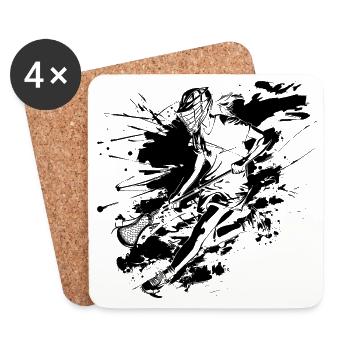 Lacrosse player graffiti - Coasters (set of 4) - white - Front