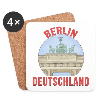 Die Stadt Berlin in Deutschland - Untersetzer (4er-Set) - Weiß - Vorne