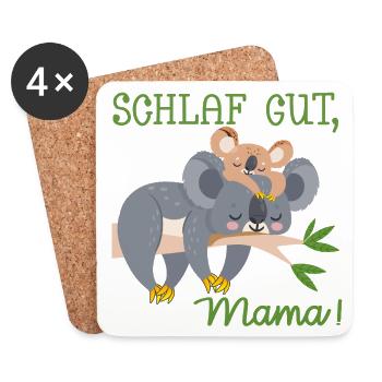 SCHLAFLOSE MAMA MUTTERTAG BABY KOALA - Untersetzer (4er-Set) - Weiß - Vorne