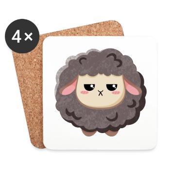 Black Sheep - grim and sweet - Coasters (set of 4) - white - Front