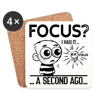 Focus? I Had It – ADHD Focus Humor - Untersetzer (4er-Set) - Weiß - Vorne