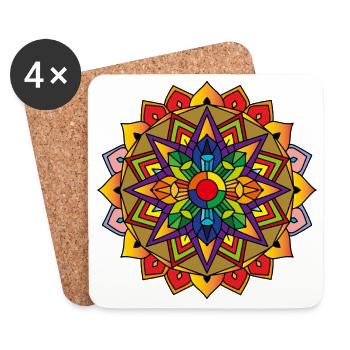 Colorful Mandala - Coasters (set of 4) - white - Front