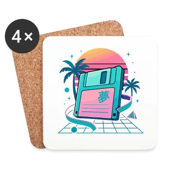 Retro Floppy Dream - Coasters (set of 4) - white - Front