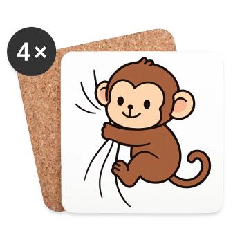 Dear little monkey - Coasters (set of 4) - white - Front