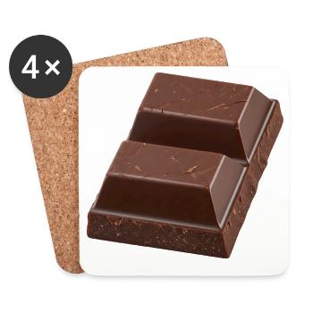 Morceau de chocolat - Dessous de verre (lot de 4) - blanc - Devant