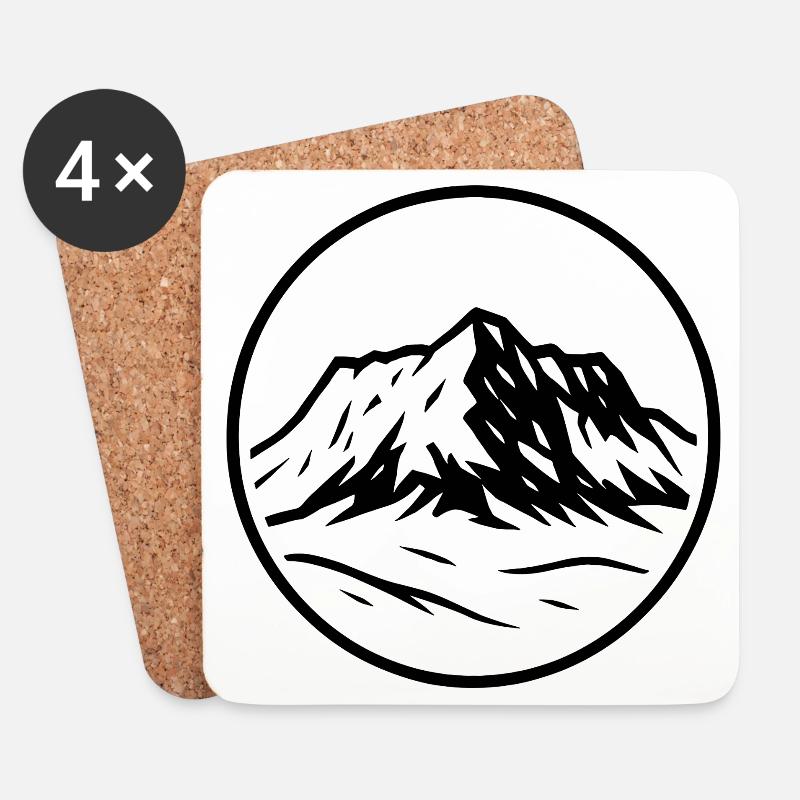 Zugspitze - Untersetzer (4er-Set) - Weiß