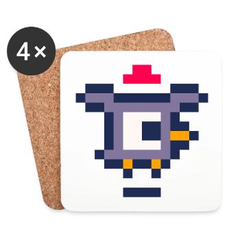 Pixel Bird - Coasters (set of 4) - white - Front