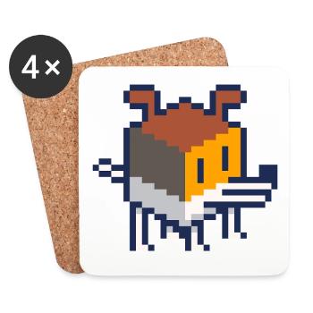 Cube Dog - Coasters (set of 4) - white - Front